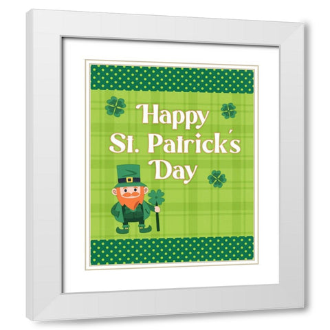 St. Patricks Day White Modern Wood Framed Art Print with Double Matting by Blue, Nina