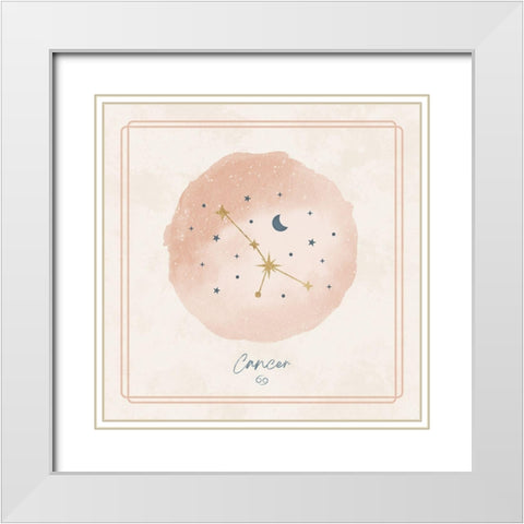 Cancer White Modern Wood Framed Art Print with Double Matting by Blue, Nina