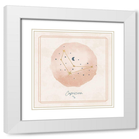 Capricorn White Modern Wood Framed Art Print with Double Matting by Blue, Nina