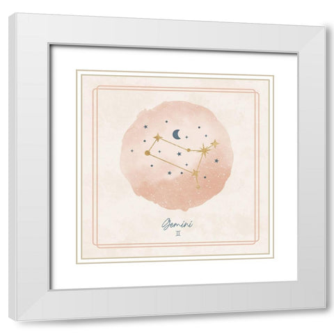 Gemini White Modern Wood Framed Art Print with Double Matting by Blue, Nina
