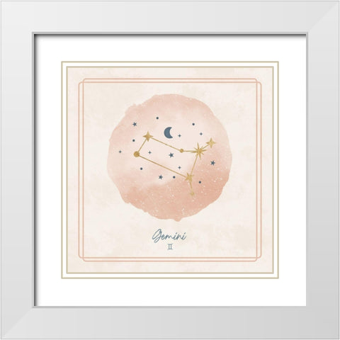 Gemini White Modern Wood Framed Art Print with Double Matting by Blue, Nina