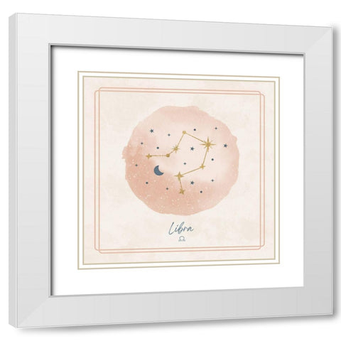 Libra White Modern Wood Framed Art Print with Double Matting by Blue, Nina