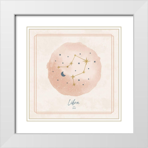 Libra White Modern Wood Framed Art Print with Double Matting by Blue, Nina