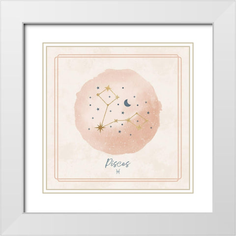 Pisces White Modern Wood Framed Art Print with Double Matting by Blue, Nina
