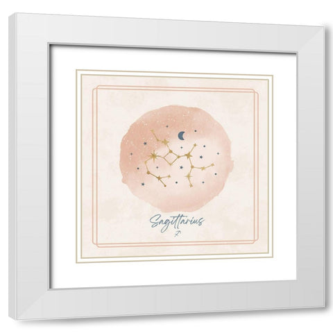 Sagittarius White Modern Wood Framed Art Print with Double Matting by Blue, Nina