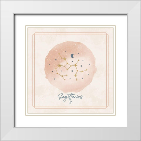 Sagittarius White Modern Wood Framed Art Print with Double Matting by Blue, Nina
