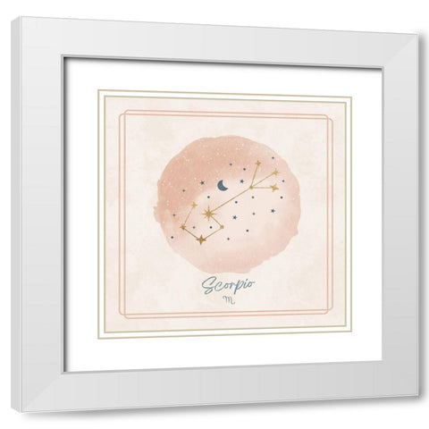 Scorpio White Modern Wood Framed Art Print with Double Matting by Blue, Nina