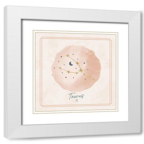 Taurus White Modern Wood Framed Art Print with Double Matting by Blue, Nina