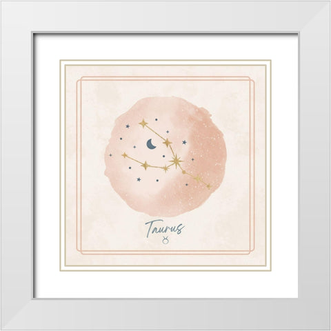 Taurus White Modern Wood Framed Art Print with Double Matting by Blue, Nina