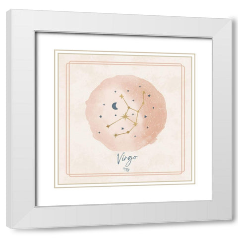 Virgo White Modern Wood Framed Art Print with Double Matting by Blue, Nina