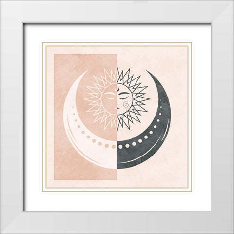 Sun and Moon II White Modern Wood Framed Art Print with Double Matting by Blue, Nina