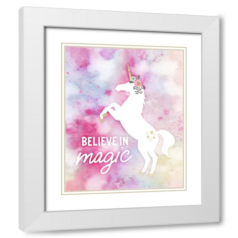 Believe in Magic White Modern Wood Framed Art Print with Double Matting by Blue, Nina