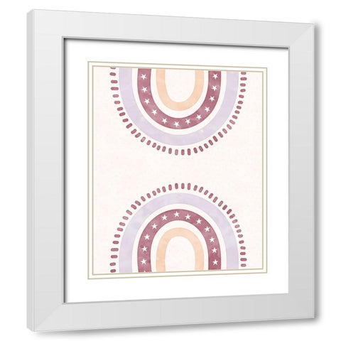 Boho Rainbows II White Modern Wood Framed Art Print with Double Matting by Blue, Nina