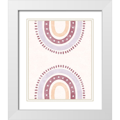 Boho Rainbows II White Modern Wood Framed Art Print with Double Matting by Blue, Nina