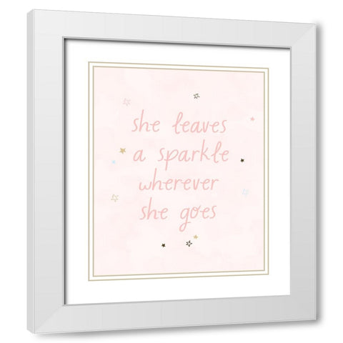 Sparkle White Modern Wood Framed Art Print with Double Matting by Blue, Nina