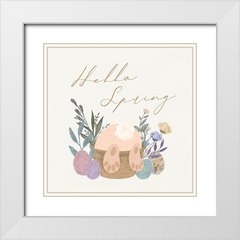 Hello Spring White Modern Wood Framed Art Print with Double Matting by Blue, Nina