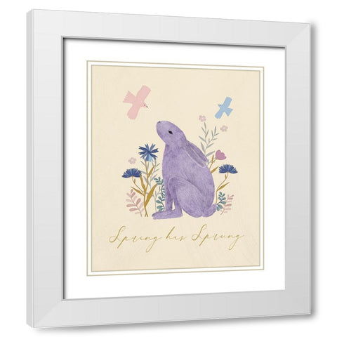 Spring has Sprung White Modern Wood Framed Art Print with Double Matting by Blue, Nina
