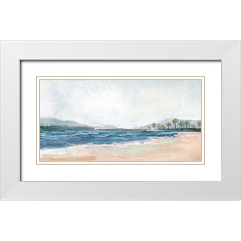 Mediterranean Escape II White Modern Wood Framed Art Print with Double Matting by Blue, Nina