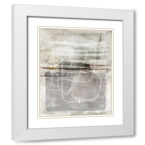 Simple Silence White Modern Wood Framed Art Print with Double Matting by Blue, Nina
