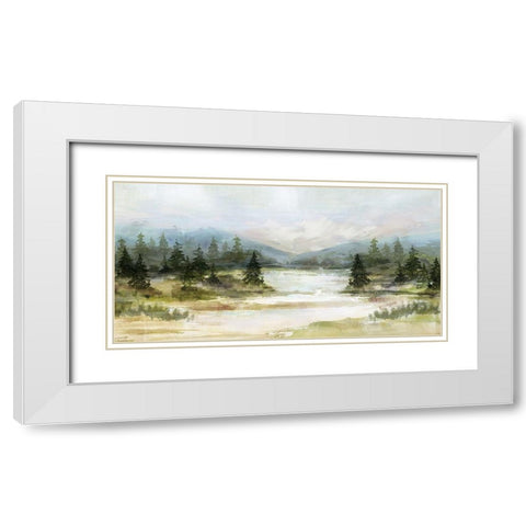 River View White Modern Wood Framed Art Print with Double Matting by Blue, Nina