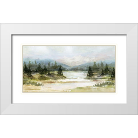 River View White Modern Wood Framed Art Print with Double Matting by Blue, Nina