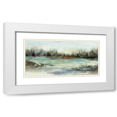 River View II White Modern Wood Framed Art Print with Double Matting by Blue, Nina