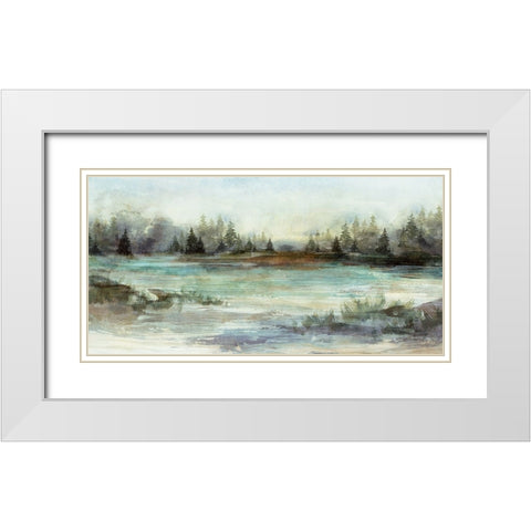 River View II White Modern Wood Framed Art Print with Double Matting by Blue, Nina