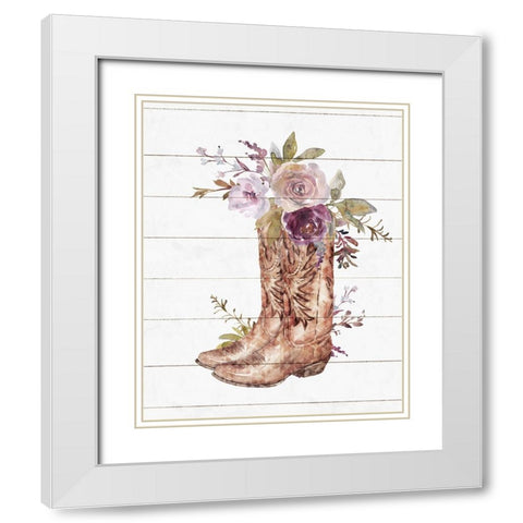 Boots White Modern Wood Framed Art Print with Double Matting by Blue, Nina