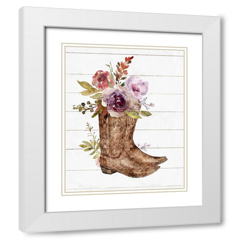 Boots II White Modern Wood Framed Art Print with Double Matting by Blue, Nina