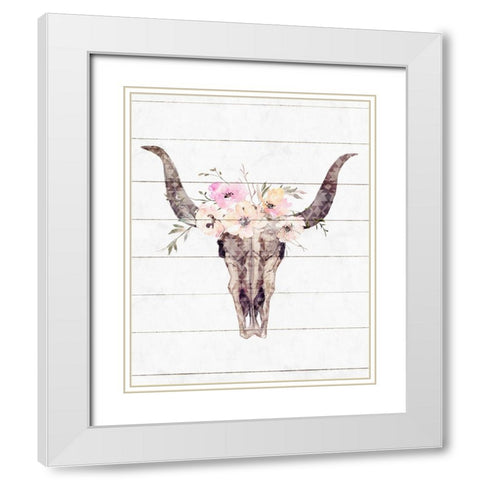 Western Skull II White Modern Wood Framed Art Print with Double Matting by Blue, Nina