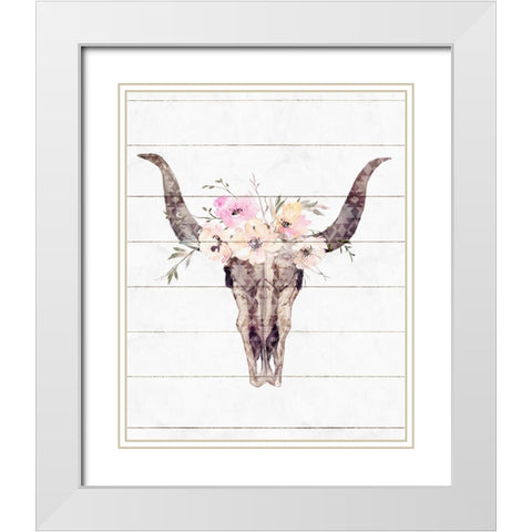 Western Skull II White Modern Wood Framed Art Print with Double Matting by Blue, Nina