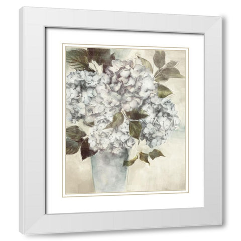 Hydrangea II White Modern Wood Framed Art Print with Double Matting by Blue, Nina