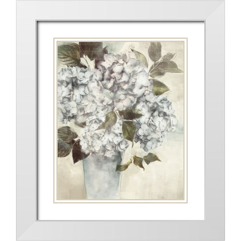 Hydrangea II White Modern Wood Framed Art Print with Double Matting by Blue, Nina