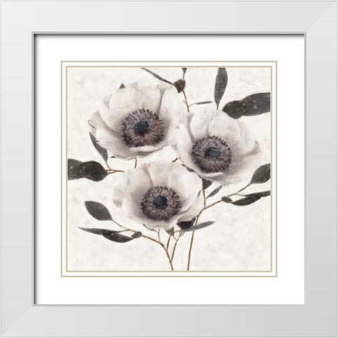 Fable Anemone White Modern Wood Framed Art Print with Double Matting by Blue, Nina