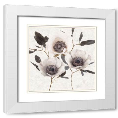 Fable Anemone II White Modern Wood Framed Art Print with Double Matting by Blue, Nina