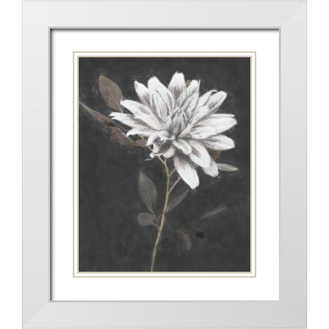 Fable Lotus 2 White Modern Wood Framed Art Print with Double Matting by Blue, Nina