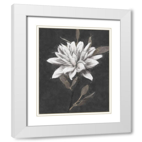 Fable Lotus 3 White Modern Wood Framed Art Print with Double Matting by Blue, Nina