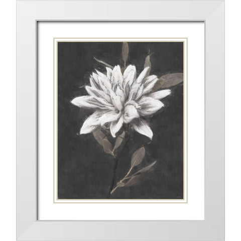 Fable Lotus 3 White Modern Wood Framed Art Print with Double Matting by Blue, Nina