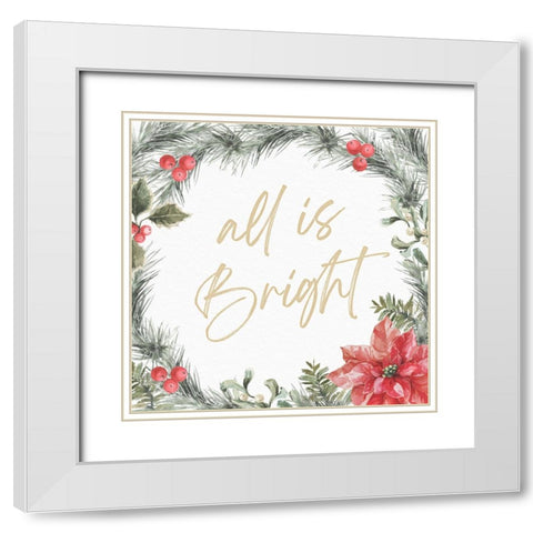 All is Bright White Modern Wood Framed Art Print with Double Matting by Blue, Nina