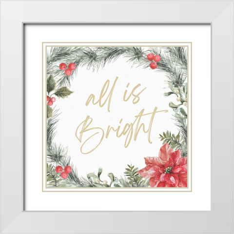 All is Bright White Modern Wood Framed Art Print with Double Matting by Blue, Nina