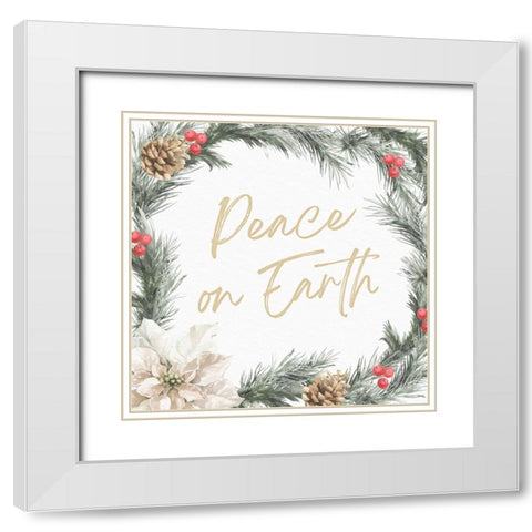 Peace on Earth White Modern Wood Framed Art Print with Double Matting by Blue, Nina
