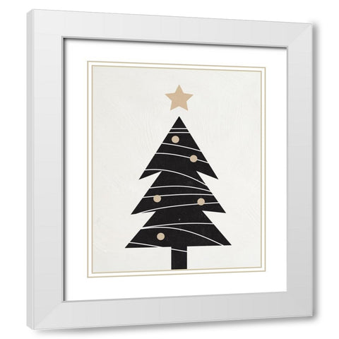 Modern Christmas Tree I White Modern Wood Framed Art Print with Double Matting by Blue, Nina
