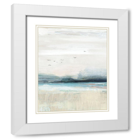 Coastal Birds II White Modern Wood Framed Art Print with Double Matting by Blue, Nina