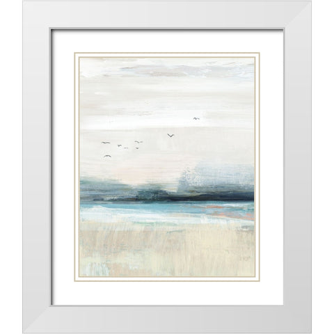 Coastal Birds II White Modern Wood Framed Art Print with Double Matting by Blue, Nina