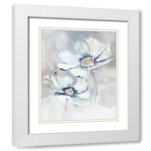 Wash of Color II White Modern Wood Framed Art Print with Double Matting by Blue, Nina