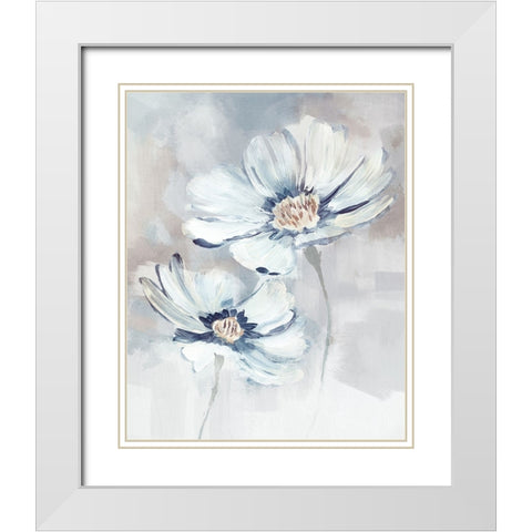 Wash of Color II White Modern Wood Framed Art Print with Double Matting by Blue, Nina