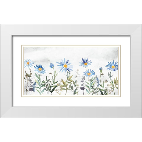 Wildflowers II White Modern Wood Framed Art Print with Double Matting by Blue, Nina