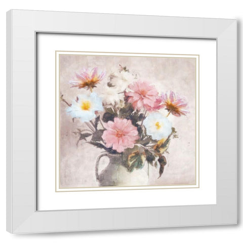 Spring Blooms White Modern Wood Framed Art Print with Double Matting by Blue, Nina