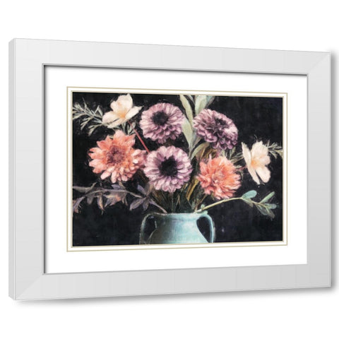 Harvest Floral White Modern Wood Framed Art Print with Double Matting by Blue, Nina