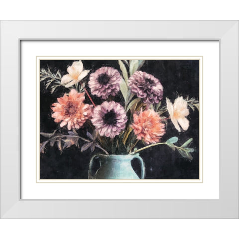 Harvest Floral White Modern Wood Framed Art Print with Double Matting by Blue, Nina